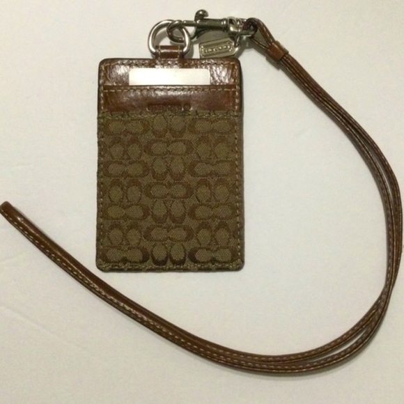 NWT New COACH Dark & Medium Brown ID Lanyard Case - Picture 5 of 6